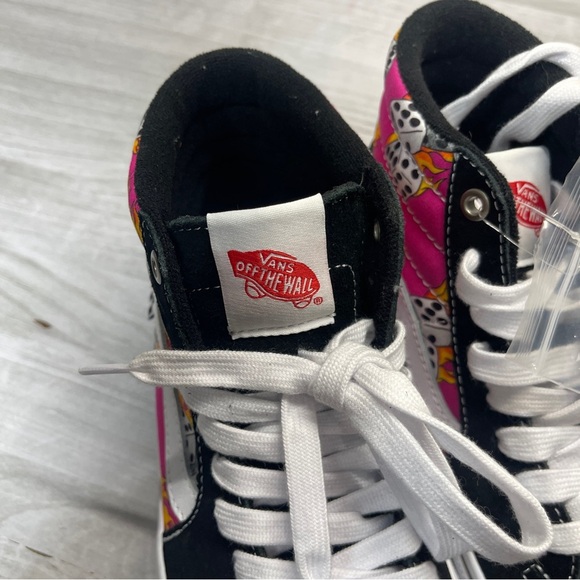 Vans SK8-Hi Fuchsia Fedora Black Suede Dice High Top Skate Sneaker Mens Size 5.5 - Picture 11 of 16